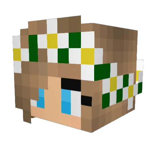 CanineCrazy Minecraft avatar head, 3D render