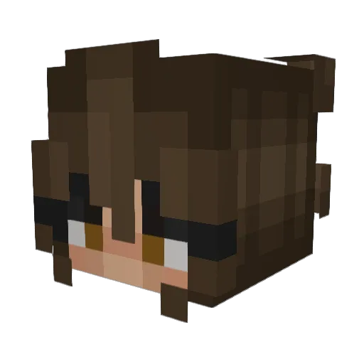 CaninePants Minecraft avatar head, 3D render