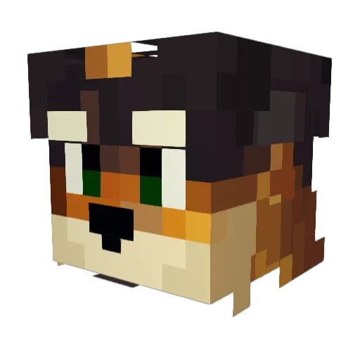 CanineZoo Minecraft avatar head, 3D render