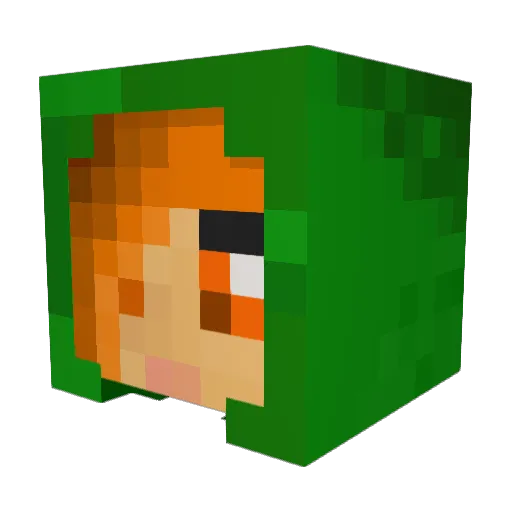 Caniteona Minecraft avatar head, 3D render
