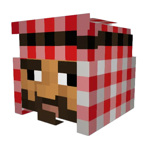 Canlux Minecraft avatar head, 3D render