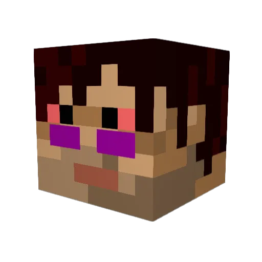 CannaBlock Minecraft avatar head, 3D render