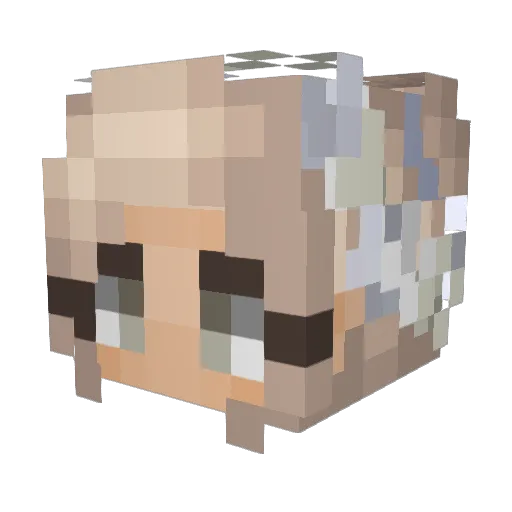 Cannabislol Minecraft avatar head, 3D render
