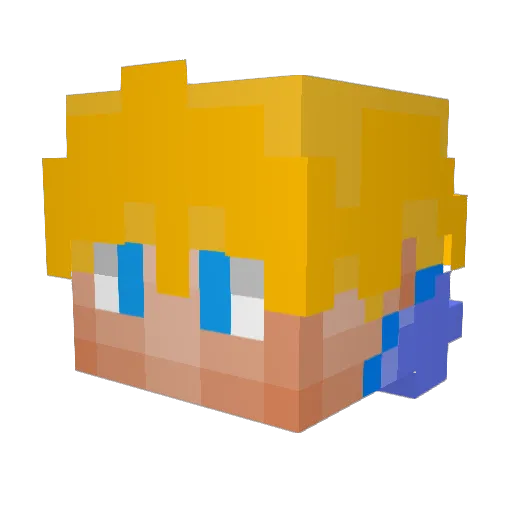Cannal Minecraft avatar head, 3D render