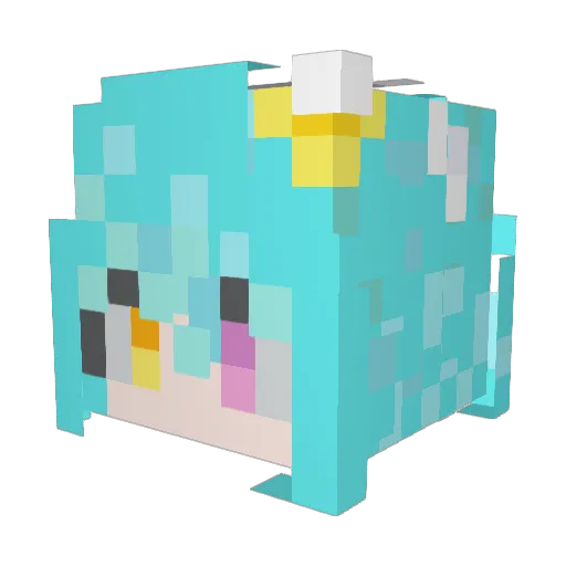 Cannedhamburger Minecraft avatar head, 3D render
