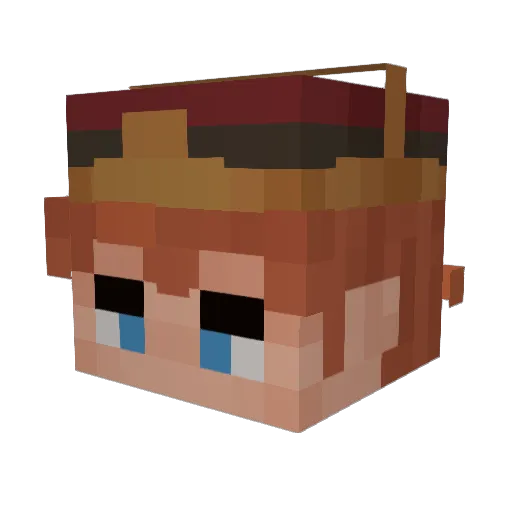 CannibalCyborg Minecraft avatar head, 3D render