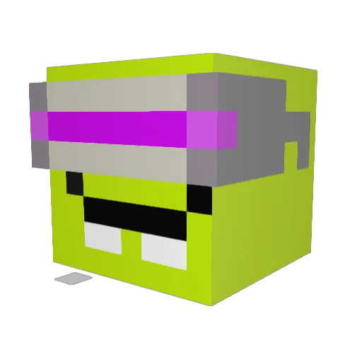 Canshis Minecraft avatar head, 3D render