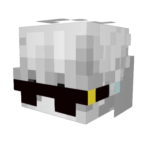 Cap44 Minecraft avatar head, 3D render
