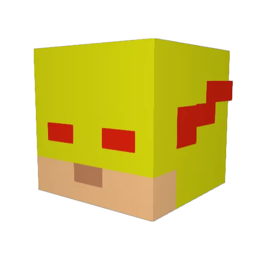 CapMario Minecraft avatar head, 3D render