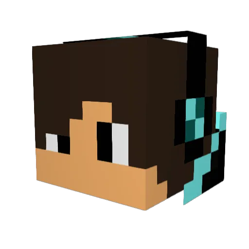 Cap_OMG_Zhkos Minecraft avatar head, 3D render