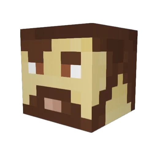 Capa_10 Minecraft avatar head, 3D render