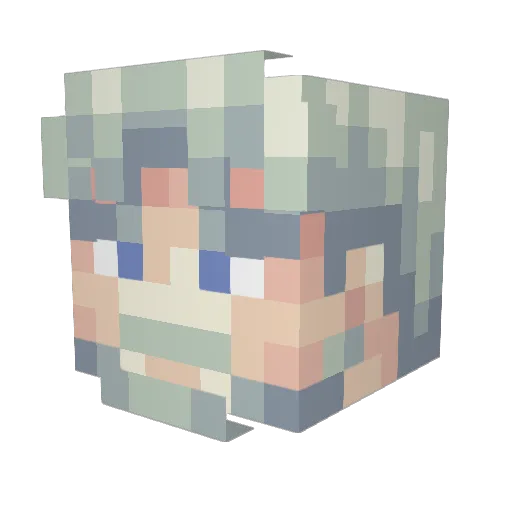 Capi_Blu Minecraft avatar head, 3D render