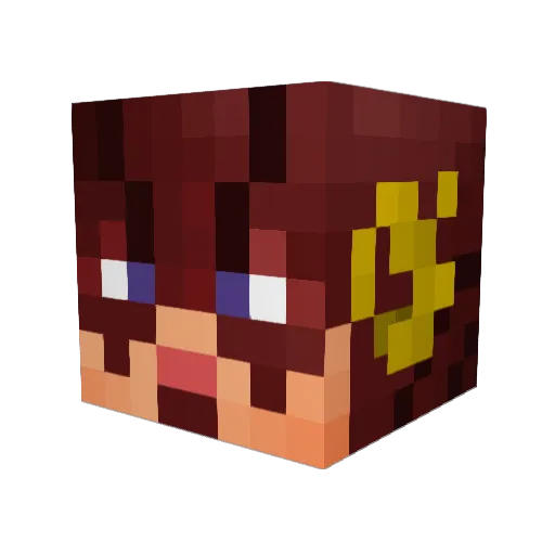 Capincaveman Minecraft avatar head, 3D render