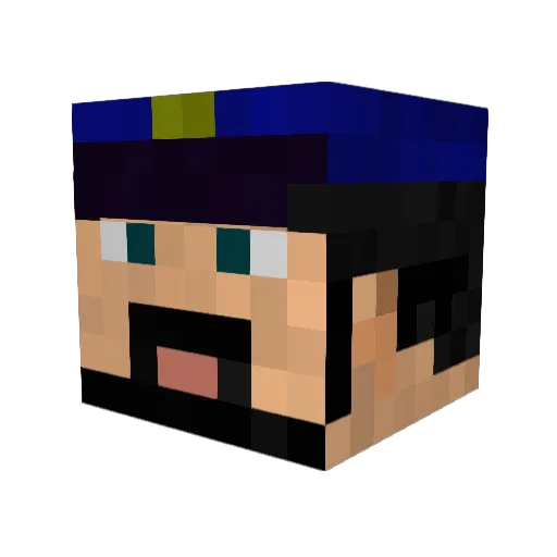 Capis Minecraft avatar head, 3D render