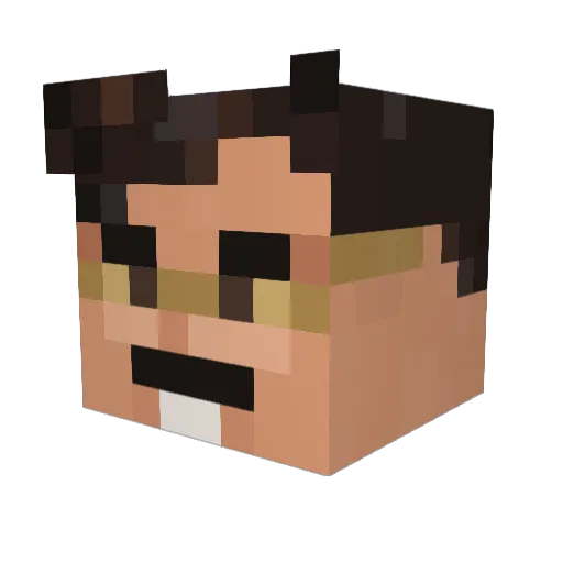CapitaoQQ Minecraft avatar head, 3D render