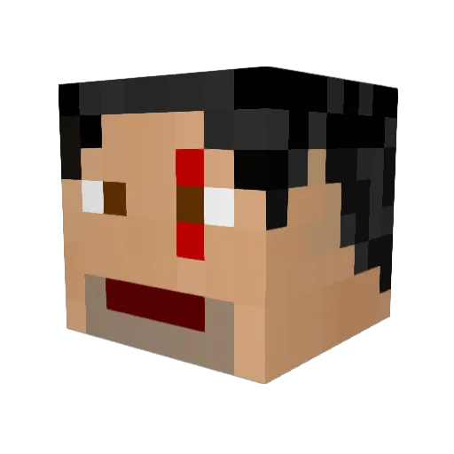CapnDah Minecraft avatar head, 3D render
