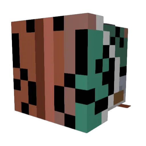 CapnKomo Minecraft avatar head, 3D render