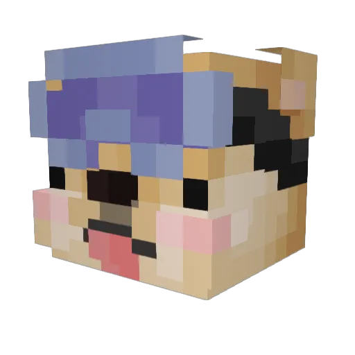 Cappermadeinsix Minecraft avatar head, 3D render