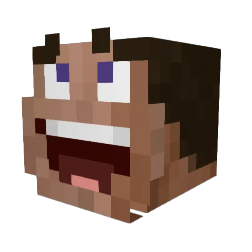 Capptain Minecraft avatar head, 3D render
