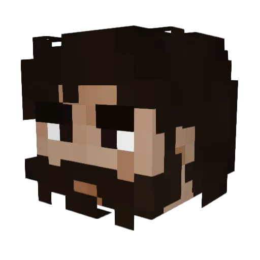 Cappuss Minecraft avatar head, 3D render