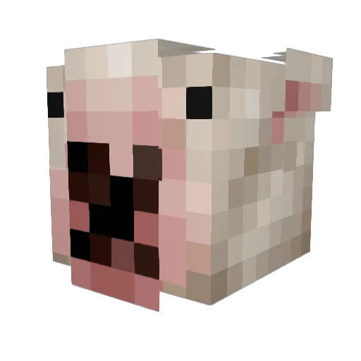 Caprete Minecraft avatar head, 3D render