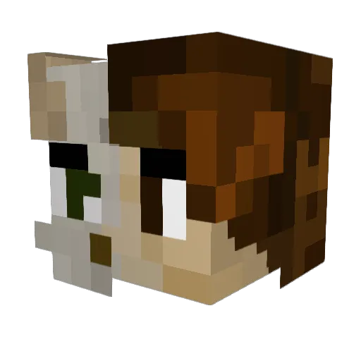 Capretta Minecraft avatar head, 3D render