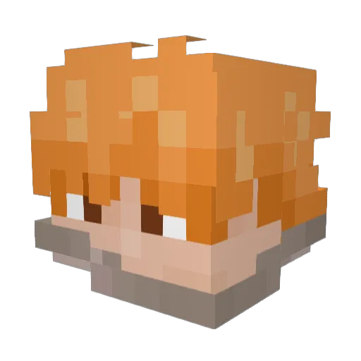 CapriBlue Minecraft avatar head, 3D render