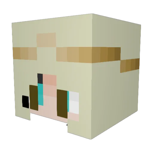 Capricorn_ Minecraft avatar head, 3D render