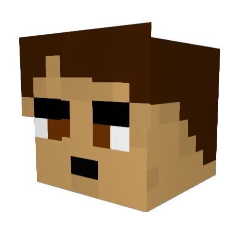 CaptAfrika Minecraft avatar head, 3D render