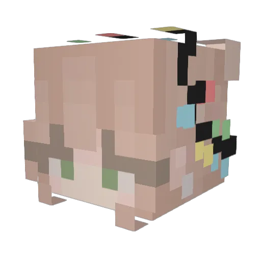 Capt_Midnight_ Minecraft avatar head, 3D render