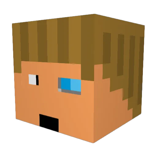 Capt_Pixel Minecraft avatar head, 3D render