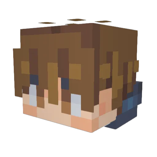 Captaime Minecraft avatar head, 3D render