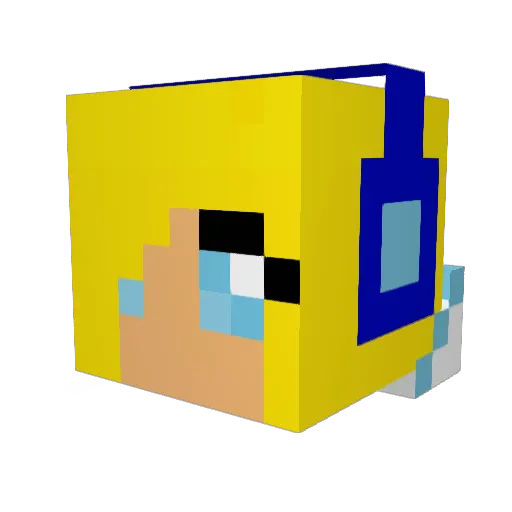 CaptainAlly Minecraft avatar head, 3D render