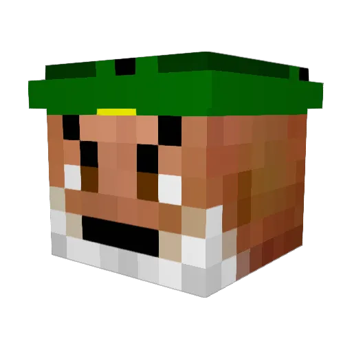 CaptainBAMF Minecraft avatar head, 3D render