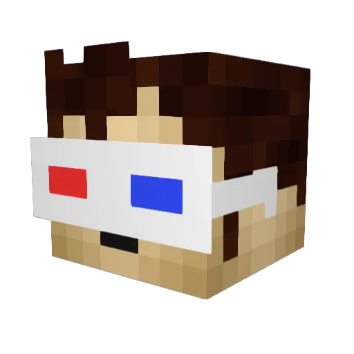 CaptainBabka Minecraft avatar head, 3D render