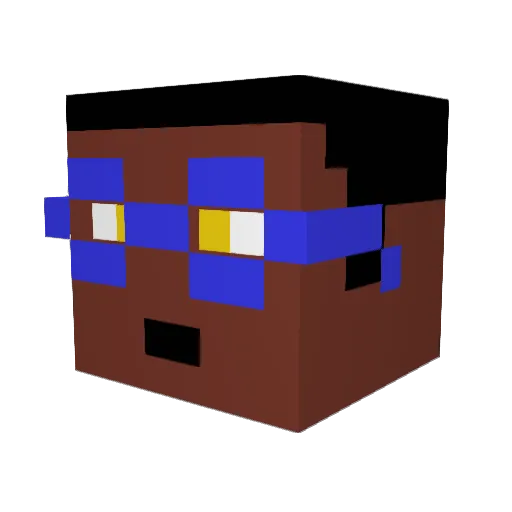 CaptainBaconbits Minecraft avatar head, 3D render
