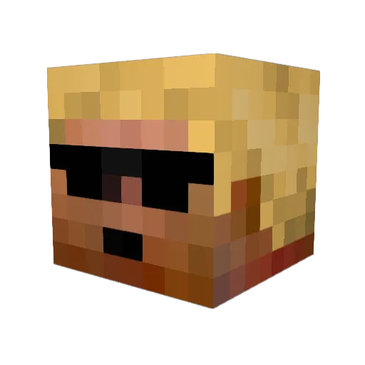 CaptainBiscuits Minecraft avatar head, 3D render