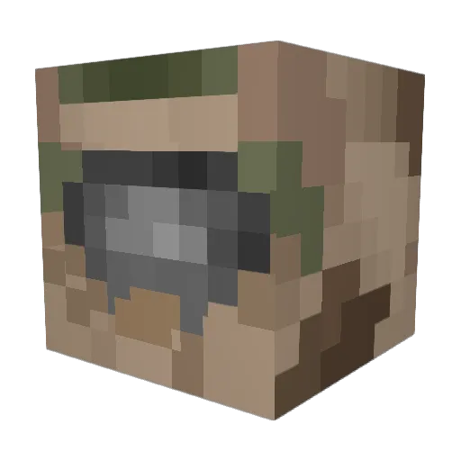 CaptainBork Minecraft avatar head, 3D render