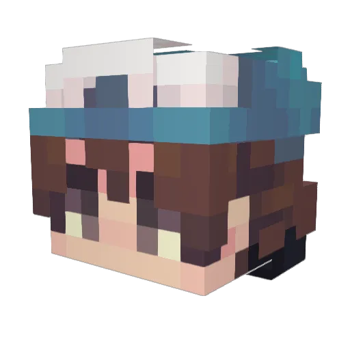 CaptainBubbles13 Minecraft avatar head, 3D render