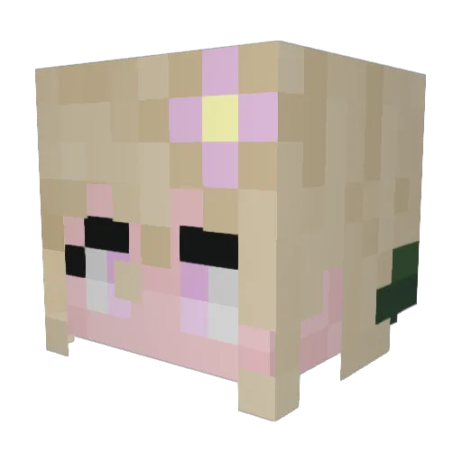 CaptainCelina Minecraft avatar head, 3D render