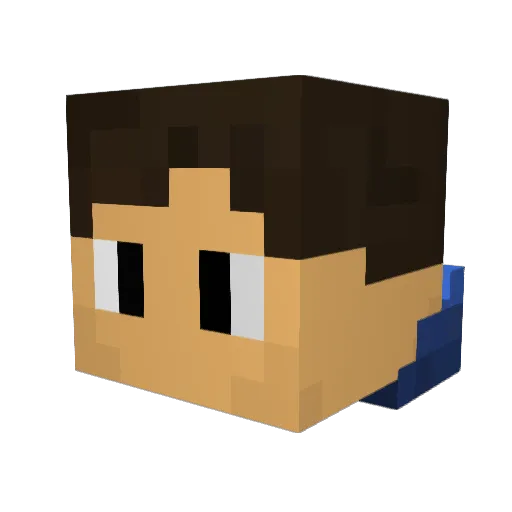 CaptainClutch Minecraft avatar head, 3D render