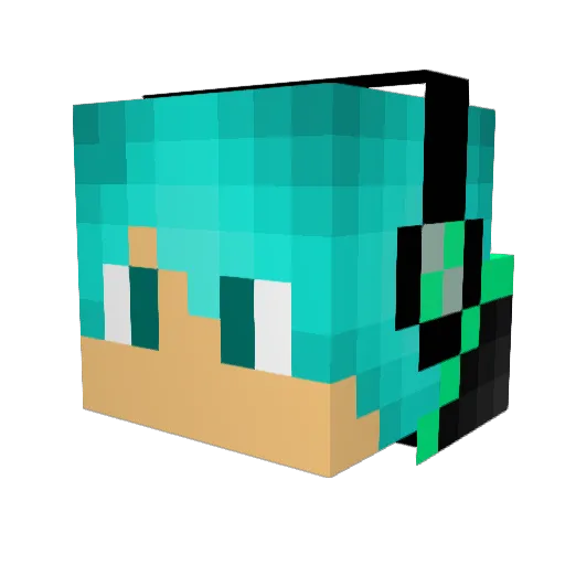 CaptainDios Minecraft avatar head, 3D render