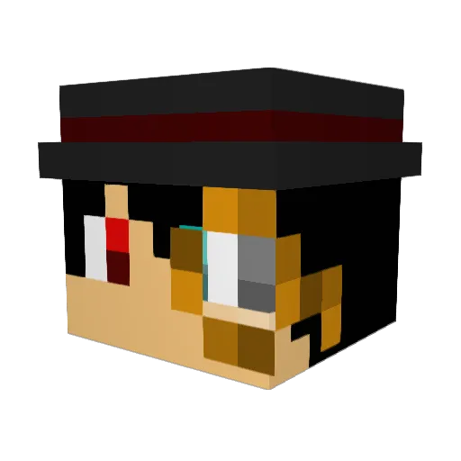 CaptainDulcan Minecraft avatar head, 3D render