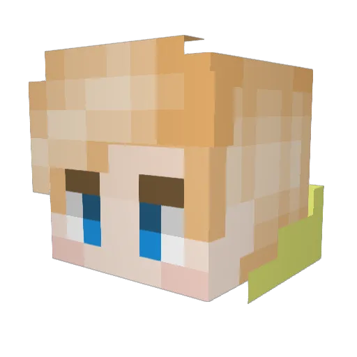 CaptainFalkor Minecraft avatar head, 3D render