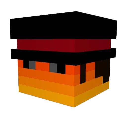 CaptainFire7267 Minecraft avatar head, 3D render