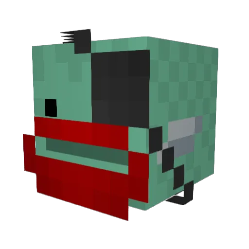 CaptainFishMan Minecraft avatar head, 3D render