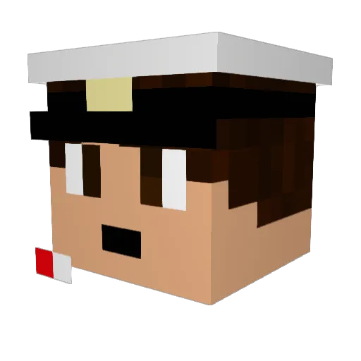 CaptainFrech Minecraft avatar head, 3D render