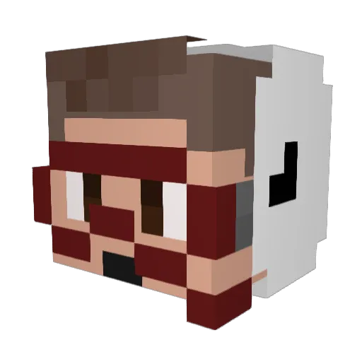 CaptainGas Minecraft avatar head, 3D render