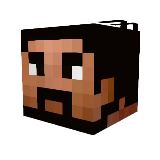 CaptainGuillermo Minecraft avatar head, 3D render