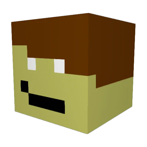 CaptainJerome9 Minecraft avatar head, 3D render